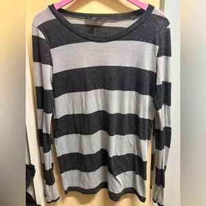 Victoria’s Secret Sheer Gray Striped Top